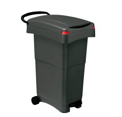 Bidone mobile a pedale - 80 L - 40x65x81 cm - PPL - grigio - Mobil Plastic