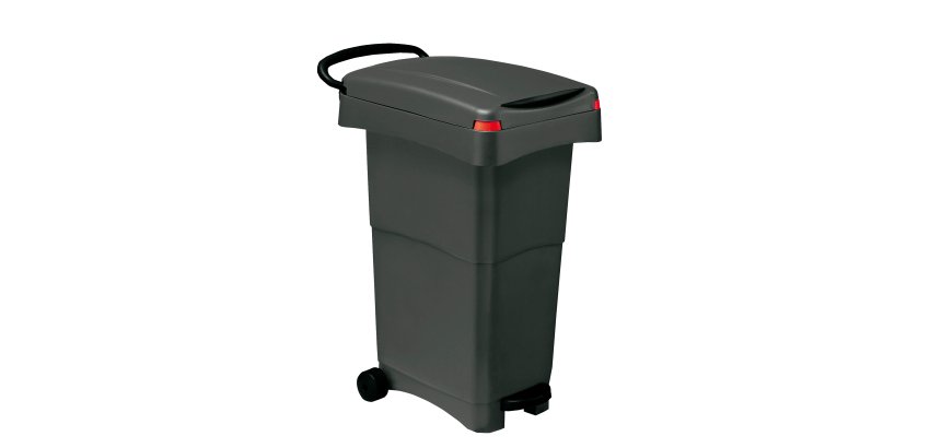 Bidone mobile a pedale - 80 L - 40x65x81 cm - PPL - grigio - Mobil Plastic