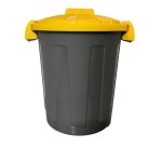 Contenitore portarifiuti Dusty - diametro 36 cm - altezza 45 cm - 25 L - coperchio giallo - Mobil Plastic