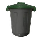 Contenitore portarifiuti Dusty - diametro 36 cm - altezza 45 cm -  25 L - coperchio verde - Mobil Plastic