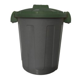 Contenitore portarifiuti Dusty - diametro 36 cm - altezza 45 cm -  25 L - coperchio verde - Mobil Plastic