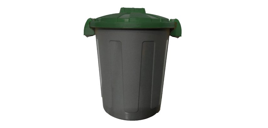 Contenitore portarifiuti Dusty - diametro 36 cm - altezza 45 cm -  25 L - coperchio verde - Mobil Plastic
