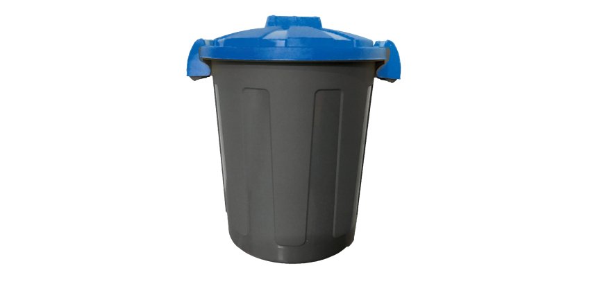 Contenitore portarifiuti Dusty - diametro 36 cm - altezza 45 cm - 25 litri - coperchio blu - Mobil Plastic