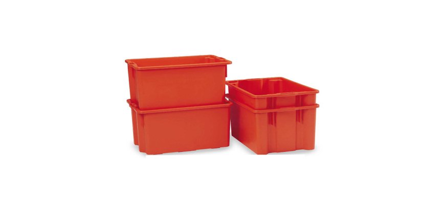 Contenitore a cassa aragosta - HDPE - 63x44x34 cm - 65 L - arancio - Mobil Plastic