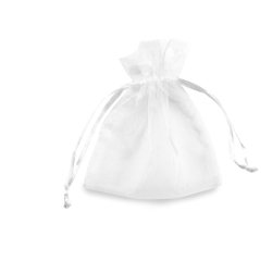 Sacchetti bomboniera Milly - 8,5 x 10 cm - organza - bianco - PNP - conf. 20 pezzi