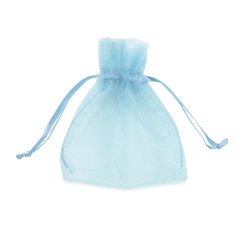 Sacchetti bomboniera Milly - 8,5 x 10 cm - organza - celeste - PNP - conf. 20 pezzi