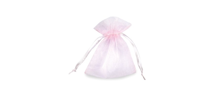Sacchetti bomboniera Milly - 8,5 x 10 cm - organza - rosa - PNP - conf. 20 pezzi