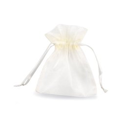 Sacchetti bomboniera Milly - 8,5 x 10 cm - organza - avorio - PNP - conf. 20 pezzi