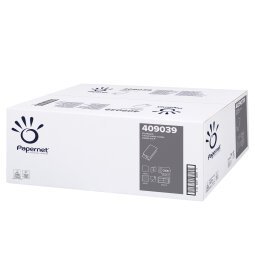 Asciugamani piegati a V - 22 x 21 cm - 18 gr - goffrata onda - bianco - Papernet - conf. 266 pezzi