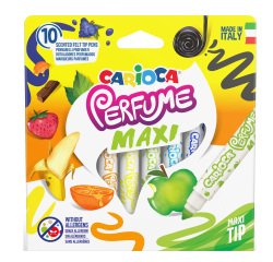 En_rotulador carioca perfumado punta maxi lavable caja de 10 unidades colores surtidos