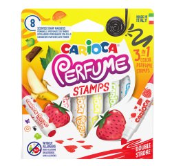 Pennarelli Perfume Stamps - punta doppia 7,0 mm - colori assortiti - Carioca - astuccio 8 pezzi