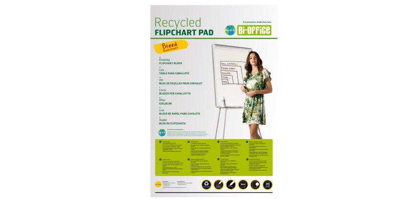 Blocchi per lavagna Earth - 65 x 98 cm - 50 fg - bianco - Bi-Office