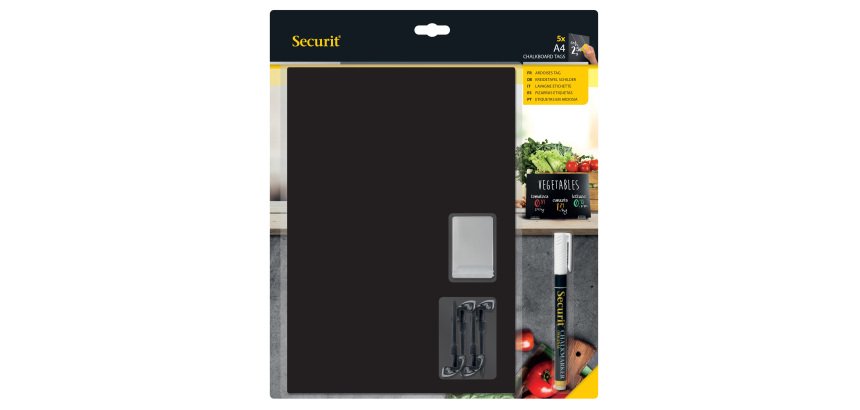 Tag - 21 x 29,7 cm (A4) - nero - Securit - set 5 pezzi