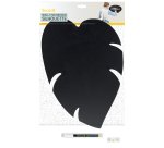 Lavagna Silhouette da parete - 43,8 x 29,6 cm - forma foglia - nero - Securit