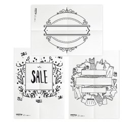 Stencil - foglio A2 - 'SCONTI' - Securit - set 3 pezzi