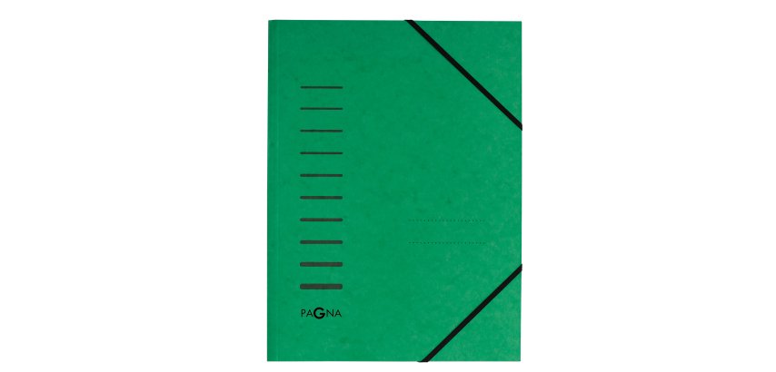 Cartella con elastico angolare - A4 - dorso variabile - cartoncino - verde - Pagna