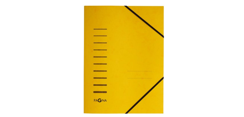 Cartella con elastico angolare - A4 - dorso variabile - cartoncino - giallo - Pagna