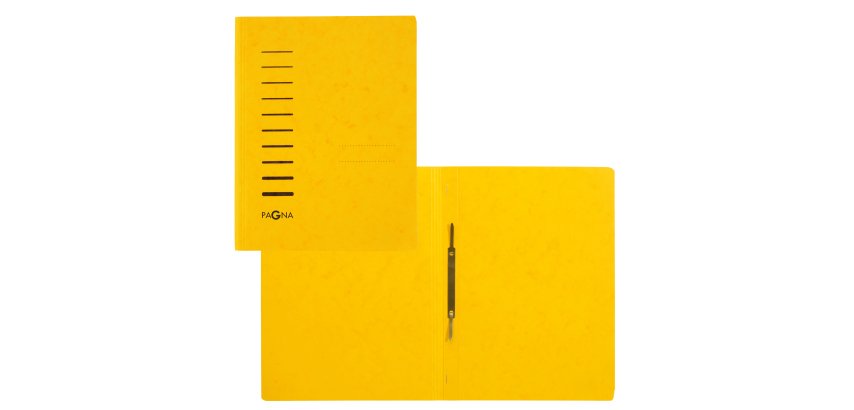 Cartellina semplice con pressino- 265 gr - A4 - cartone pressato - giallo - Pagna