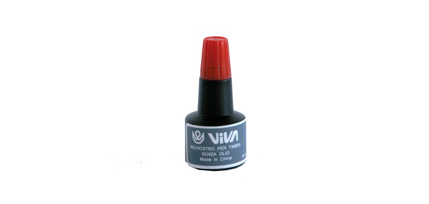 Inchiostro per cuscinetti - a base alcool - 30 gr - rosso - Viva