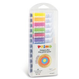 Tempera in tubetto - 12 ml - fluo / metal - Primo - scatola 12 pezzi