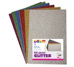 Gomma crepp glitter adesiva - 20 x 30 cm - colori assortiti - DECO - busta 10 fogli