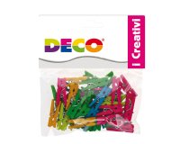 Mollettine mini - in legno - colori neon - 25 mm - Deco - conf. 45 pezzi