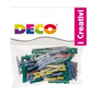 Mollettine mini - in legno - colori pastello - 25 mm  - Deco - conf. 45 pezzi