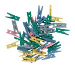 Mollettine mini - in legno - colori pastello - 25 mm  - Deco - conf. 45 pezzi
