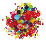 Bottoni - in plastica - colori assortiti - Deco - conf. 650 pezzi