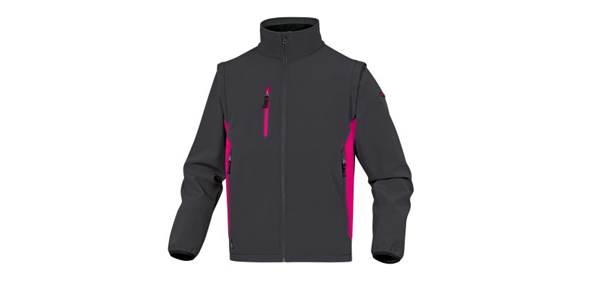 Giacca Deltaplus Softshell MySen 2, grigio/fucsia
