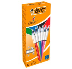 Penna a sfera scatto multifunzione 4 Colours Shine - punta 1,0 mm - fusto colori assortiti - Bic - conf. 12 pezzi
