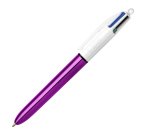 Penna a sfera scatto multifunzione 4 Colours Shine - punta 1,0 mm - fusto colori assortiti - Bic - conf. 12 pezzi