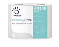 Carta igienica classica Freshen Tech - 3 veli - 230 strappi - diametro 12,2 cm -15,5 gr - 9,5 cm x 25,3 mt - Papernet - pacco 4 rotoli