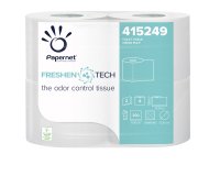 Carta igienica classica Freshen Tech - 2 veli - 300 strappi - diametro 12,2 cm - 9,5 cm x 33,3 mt - Papernet - pacco 4 rotoli