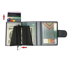 Portacard Wally Carbon - 6x9,5cm - nero - Alplast