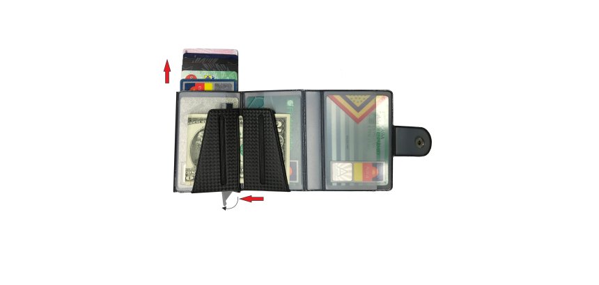 Portacard Wally Carbon - 6x9,5cm - nero - Alplast