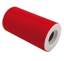Tulle in rotolo - rosso - 12,5cmx25mt - Big Party