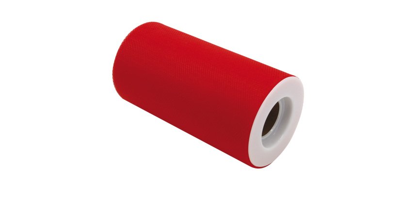 Tulle in rotolo - rosso - 12,5cmx25mt - Big Party