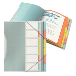 EN_Carpeta esselte clasificadora colour ice polipropileno din a4 color transparente 6 separadores colores cierre