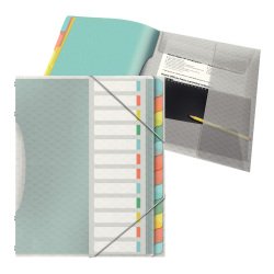 EN_Carpeta esselte clasificadora colour ice polipropileno din a4 color transparente 12 separadores colores cierre