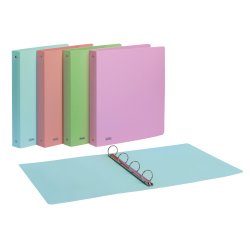 Raccoglitore Pastel - 22 x 30 cm - 4 anelli tondi 30 mm - PP - colori assortiti - Favorit