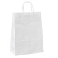 Shopper - maniglie cordino - 18 x 8 x 24 cm - carta kraft - bianco - Mainetti Bags - conf. 25 pezzi