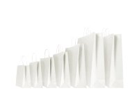 Shopper - maniglie cordino - 54 x 14 x 45 cm - carta kraft - bianco - Mainetti Bags - conf. 10 pezzi