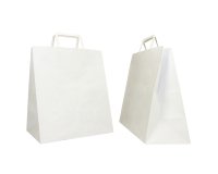 Shopper Flat Large - 28 x 17 x 32 cm - carta kraft - bianco - Mainetti Bags - conf. 250 pezzi