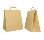 Shopper Flat Large - maniglie piattina - 28 x 17 x 32 cm - carta kraft - avana - Mainetti Bags - conf. 250 pezzi