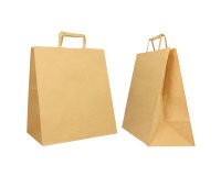 Shopper Flat Large - 28 x 17 x 32 cm - carta kraft - avana - Mainetti Bags - conf. 250 pezzi