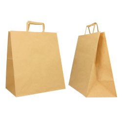 Shopper Flat Large - 28 x 17 x 32 cm - carta kraft - avana - Mainetti Bags - conf. 250 pezzi