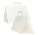 Shopper Flat XLarge - maniglie piattina - 32 x 22 x 24 cm - carta kraft - bianco - Mainetti Bags - conf. 200 pezzi