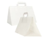 Shopper Flat XLarge - 32 x 22 x 24 cm - carta kraft - bianco - Mainetti Bags - conf. 200 pezzi