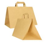 Shopper Flat XLarge - 32 x 22 x 24 cm - carta kraft - avana - Mainetti Bags - conf. 200 pezzi